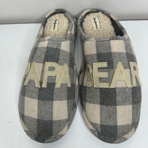 Dearfoams Men's Papa Bear Buffalo Checker Print Slippers Size Medium 9-10 NWOT - Picture 3 of 9